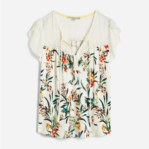 Short Sleeve Tassel Knit Top Size XXL